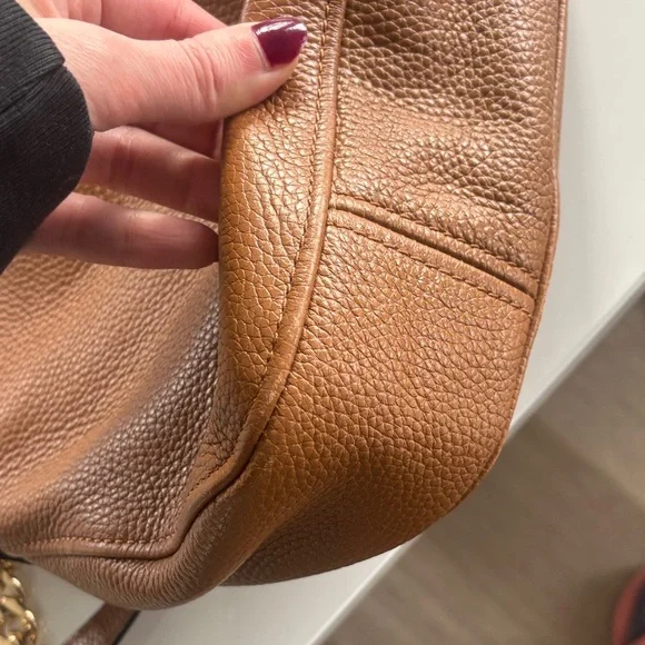 Michael Kors Tan Leather Shoulder Bag with Tassel - Picture 14 of 17